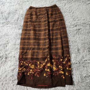 Charter Club Brown Plaid Vintage Pencil Skirt